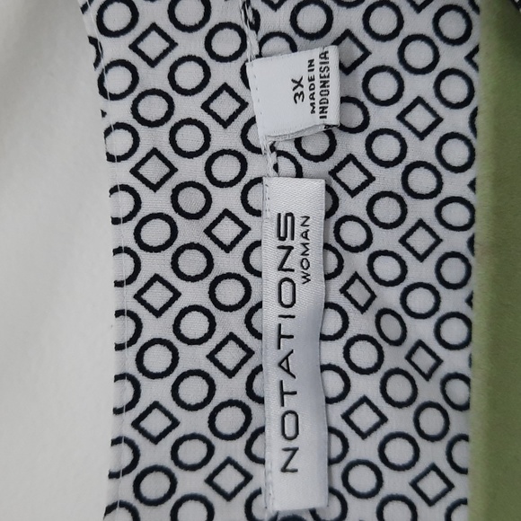 3X button front geometric print top blouse Notations Woman brand - Picture 3 of 9